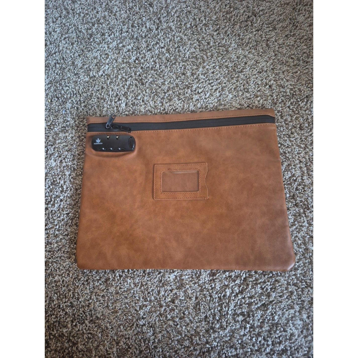 New Brown Bank Bag 13.75"X10.75" 3 Digit Combination Lock